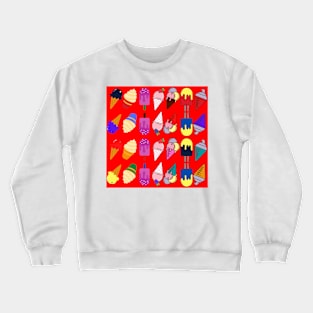 Ice Cream Flavour Red Background Crewneck Sweatshirt